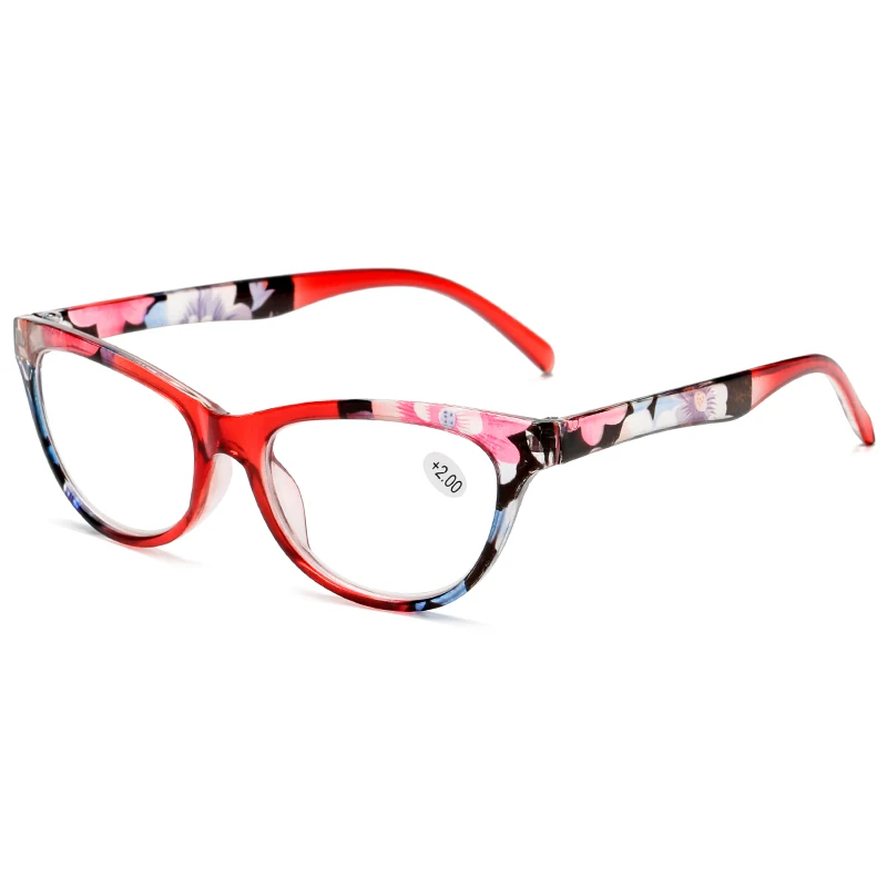 Ретро овальные очки для чтения Для мужчин Для женщин цветок оправ диоптрий дальнозоркость очков 1,0 1,5 2,0 2,5 3,0 3,5 4,0 - Цвет оправы: red