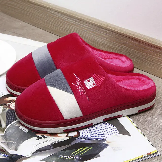 Good Quality Men's Warm Memory Foam Anti-slip Plush Breathable Slip On House Slippers Autumn Winter Men's Indoor Outdoor Clog House Shoes (6)