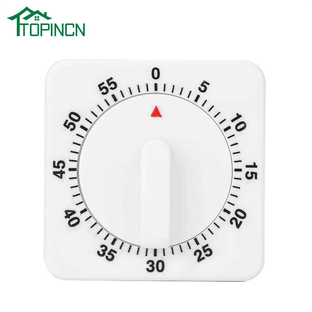 

TOPINCN White Square Kitchen Timer 60 Min Countdown Timer Alarm Mechanical Timer Baking Kitchen Cooking Tool Food Preparation