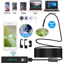 Wireless WiFi Endoscope HD 1200P Mini Waterproof Soft Cable Inspection Camera 8mm 8LED Borescope For IOS Android PC Soft line Wireless WiFi Endoscope HD 1200P Mini Waterproof Soft Cable Inspection Camera 8mm 8LED Borescope For IOS Android PC Soft line