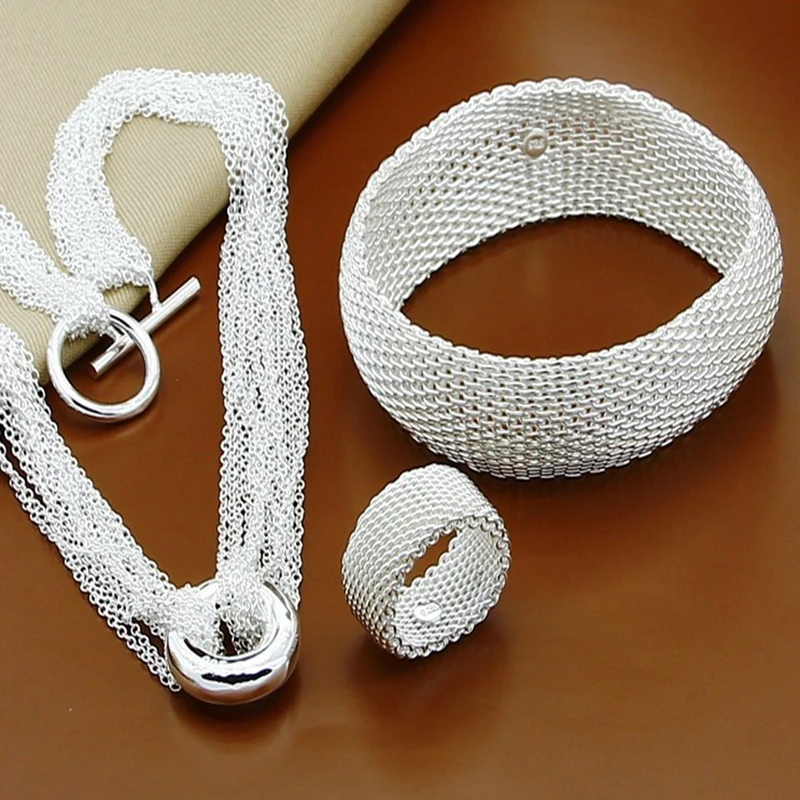 Nickel Free Women Sliver Plated Jewelry Round Pendant Necklace