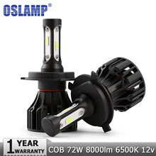 Oslamp 72W COB Chips H4 H7 LED Car Headlight Bulbs H11 H1 H3 9005 9006 Hi