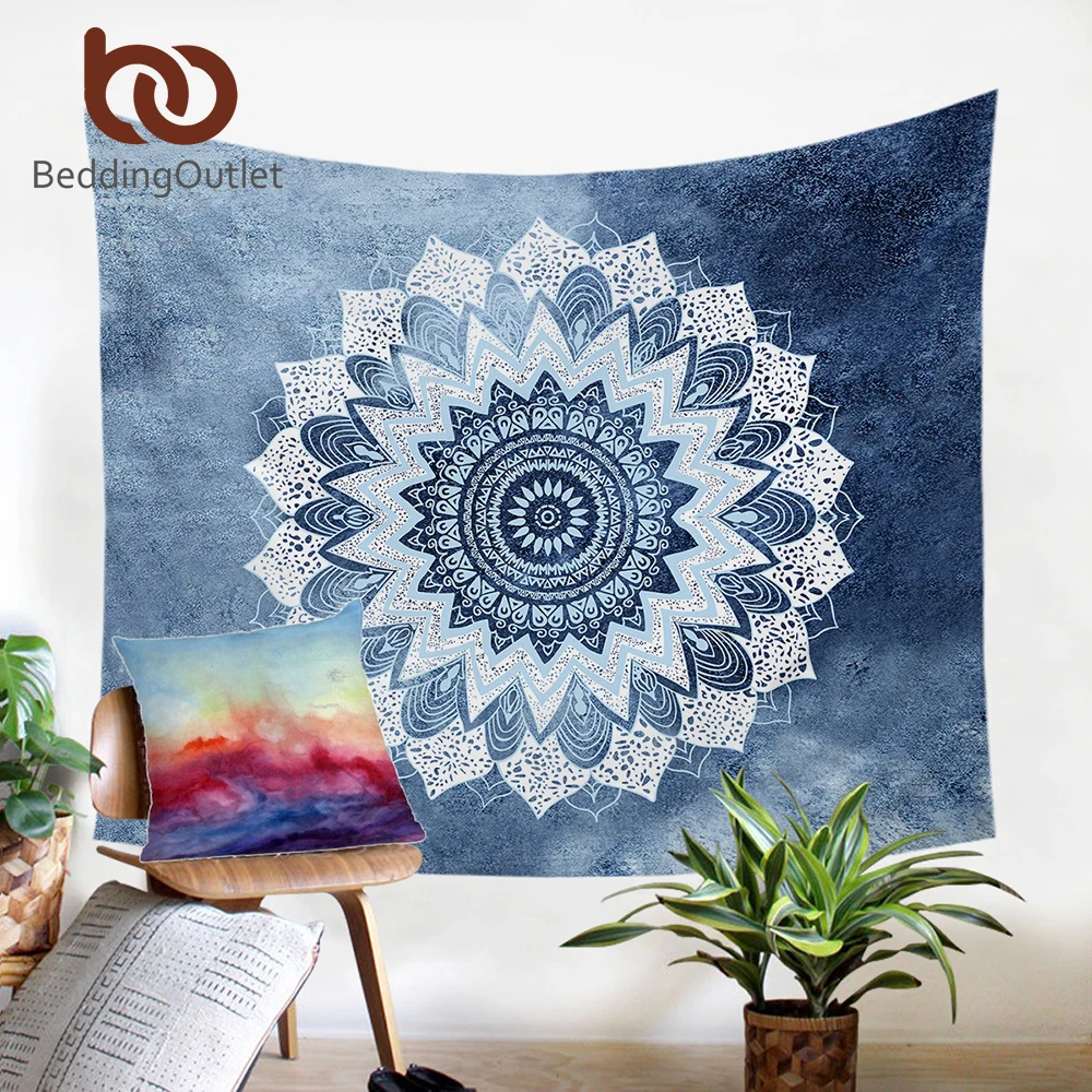 Beddingoutlet лепесток Гобелены с цветочным принтом Boho Индии висит гобелены 130 см x 150 см 153 см x 203 см бельгия для дома - изображение
