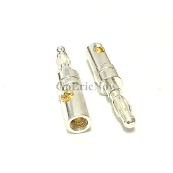 

50 pcs Copper Silver Plated Speaker Cable Banana Plug Connector Audio Grade