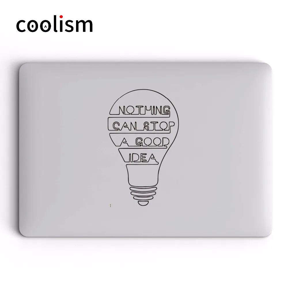

Wisdom Quote Bulb Vinyl Laptop Decal for Apple Macbook Decal Pro Air Retina 11 12 13 14 15 inch HP Mac Surface Book Skin Sticker