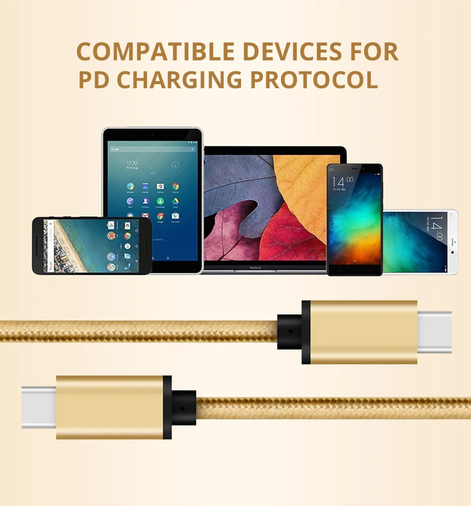 USB Type C Cable 2.4 USB C to USB-C Cable for Samsung Galaxy S9 Note 9 Fast Charging Type C Cable for Oneplus USB 3.0 Cord (8)