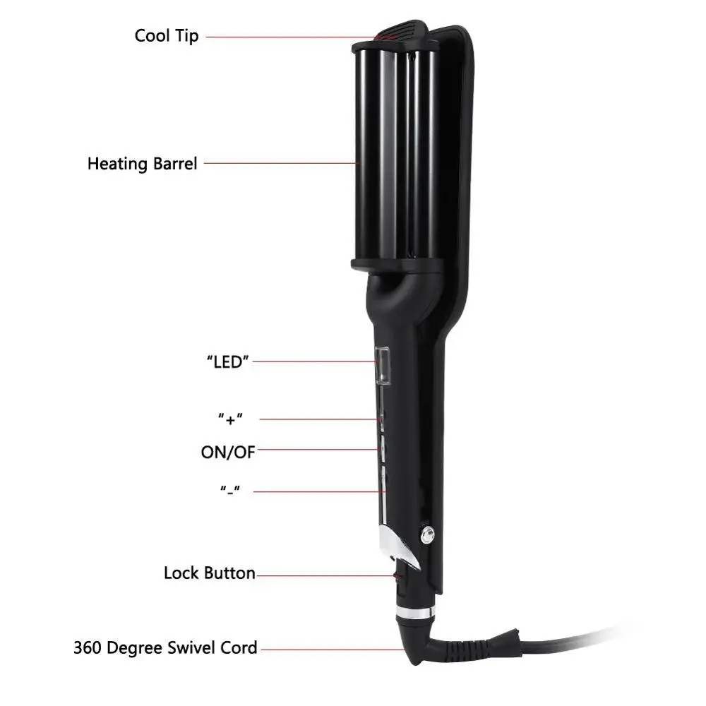 Triple Barrel Wave Curlers Hair Curlers Wave Spring Ceramic Curling Iron brazilian body wave Big deep wave Curler hair curler hair iron hair tools