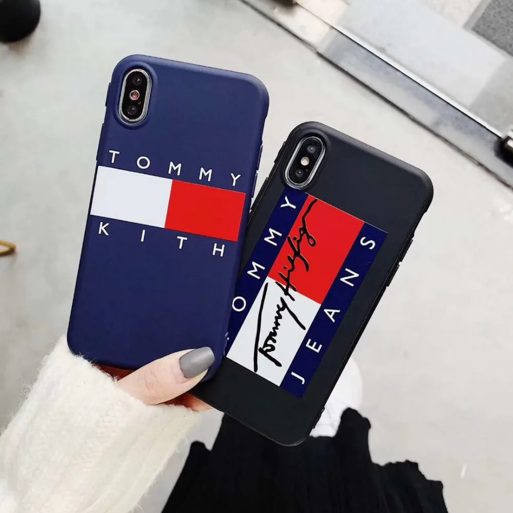

KAIEN Tide brand Tommy KITH Hilfiger fashion soft cover for Apple Mobile phone case for iPhone 6 6s 7 plus 8 plus 10 X XR XS MAX
