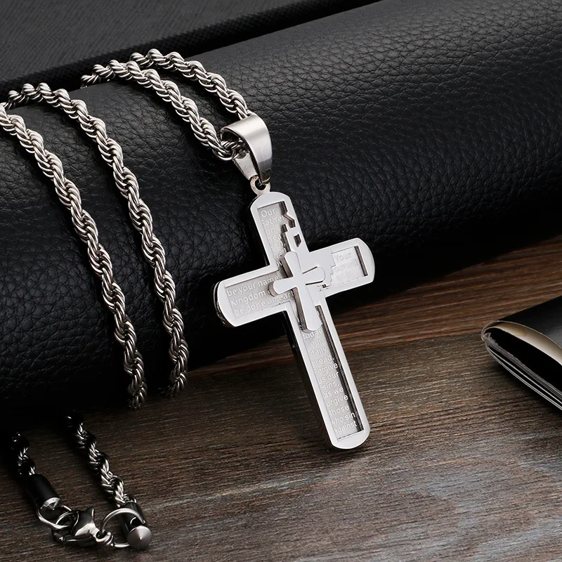 

Personality Trend Jewelry Titanium Steel Cross Belief Strength Unisex Pendant