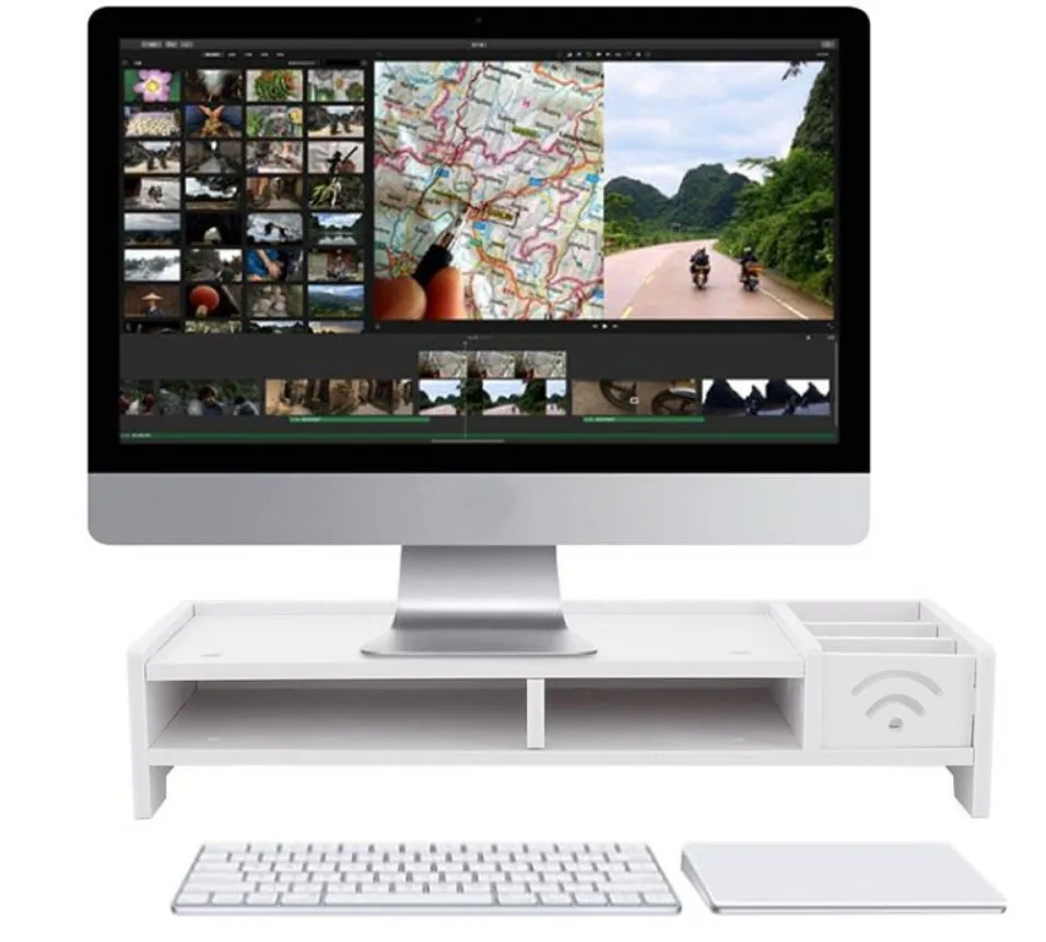 white Laptop Stand Desk Holder For Notebook TV Multi-function Desktop Monitor Stand Computer Screen Riser Wood Shelf Plinth C138 white Laptop Stand Desk Holder For Notebook TV Multi-function Desktop Monitor Stand Computer Screen Riser Wood Shelf Plinth C138