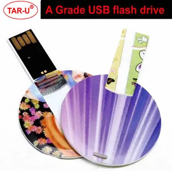 

Free DHL:50pcs 64GB round card usb flash drive with full color 2sides logo printing U-disk flash pendrive