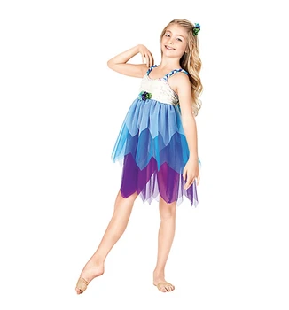 

European and American original single new harness dress gauze children dance costumes performance clothing