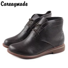 Careaymade-весна обувь из натуральной кожи ботильоны ручной работы художественная обувь в стиле ретро mori girl Модные женские ботинки в стиле ретро