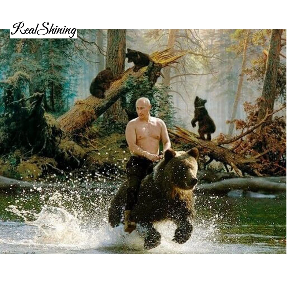 Needlework 3D Mosaic Diamond Painting Cross Stitch Black Bear Diy Diamond Embroidery Full Square Diamonds Decoration