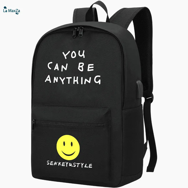 

Oxford Multifunction Night Glow USB Charging 14 Inches High Capacity School Travel Bag Men's Backpack Mochila Masculina Plecak