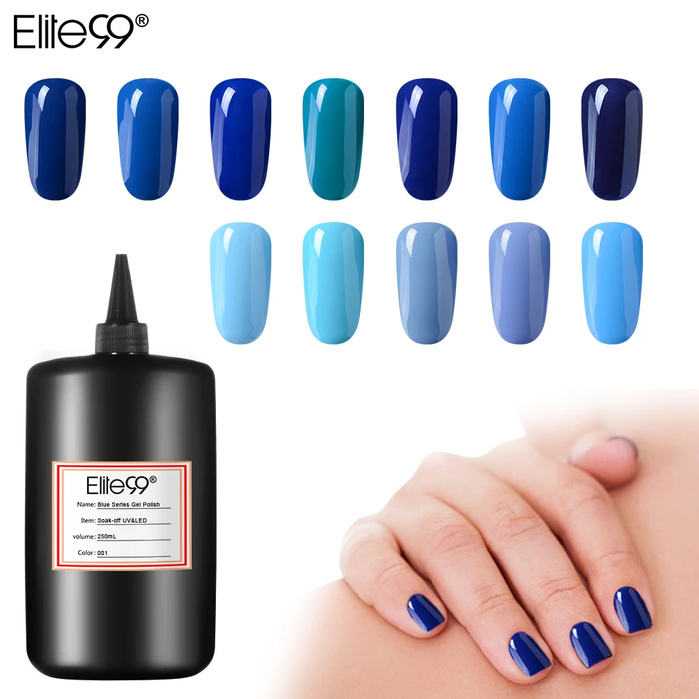 

Elite99 Blue Color Gel Nail Polish Varnish Lacquer UV LED Soak Off Manicure 250ML Semi Permanent Nails Art Gel Nail Lacquer