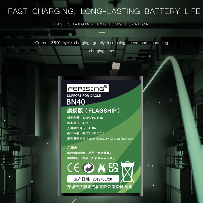 Зарядное устройство FERISING OEM BM35 BM46 BM47 BN31 BN40 батарея для Xiaomi Mi 4C 5X A1/Redmi 4 Pro 3 3s 4x 3x Note 5A