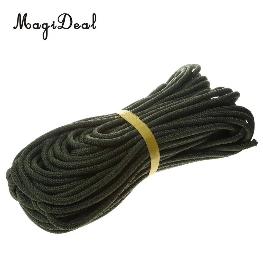 MagiDeal 8 mm Climbing Safety Rescue Sling Rappelling Rope Auxiliary Cord 40m Army Green for Expeditions Rock Climbing Caving