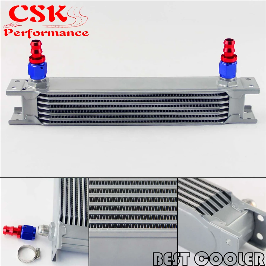 

UNIVERSAL 7 ROW AN8 ENGINE OIL COOLER 8AN 7ROWS + 2pcs push-on hose end