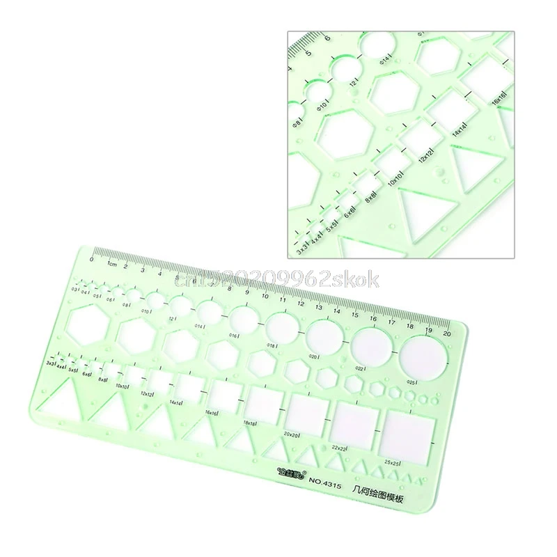 

Plastic Circle Square Hexagon Geometric Template Ruler Stencil Measure Tool NEW J22 dropshipping
