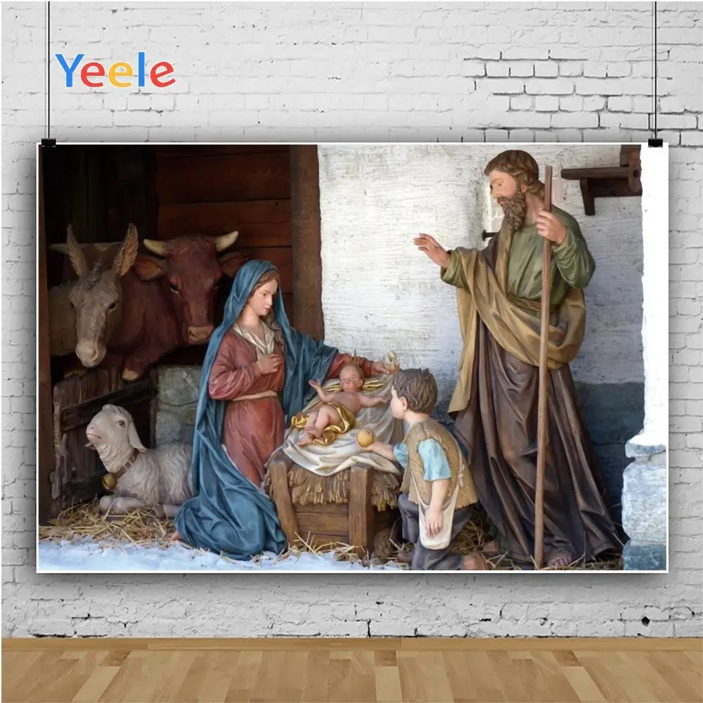 Фоны для фотосъемки Yeele с изображением сцены Рождества Иисуса христианской