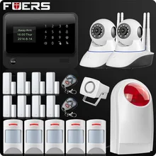 DHL 2,4 г Wi-Fi GSM GPRS SMS Беспроводной дома охранной сигнализации Системы IP Камера флэш-Siren детектор дыма