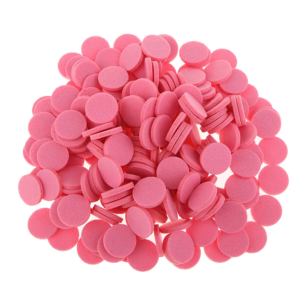 200Pcs 21mm Oil Pad Felt Pads Round Refill Pads for 25mm Perfume Locket Essential Oil Diffuser Locket Pendant Necklace Car Vent