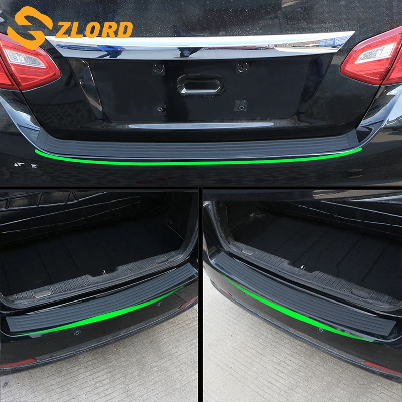 

Zlord for Ford Focus 2 3 4 Fiesta Mondeo Ecosport Rubber Rear Guard Bumper Protect Trim Cover Pad Scuff Sill Protector Scuff