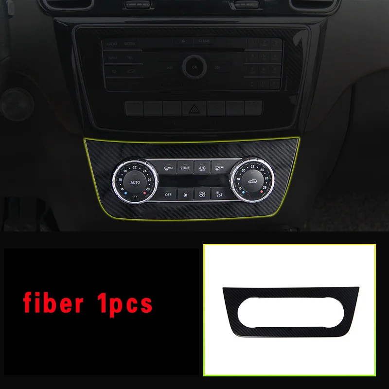 Наклейки на панель CD кондиционера, накладка на панель переключателя для Mercedes Benz GL X166 450 350 ML320 350 W166 2012 Аксессуары - Название цвета: fiber 1pcs