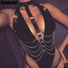 Кожаные ремни для женщин панк Харадзюку бюст чулок подвязки сексуальный чокер цепь пояс для подтяжек ремни талии Связывание БДСМ клетка