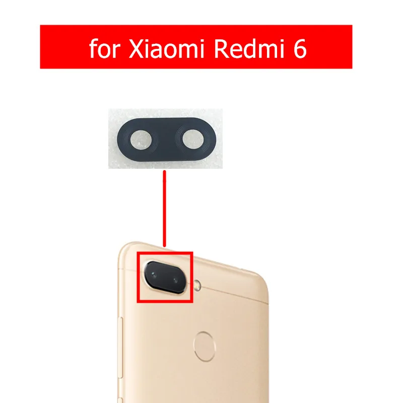 2pcs for Xiaomi Redmi 6 Camera Glass Lens Back Rear for