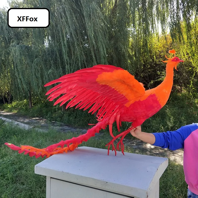 huge real life red&orange phoenix model foam&feather simulation wings ...