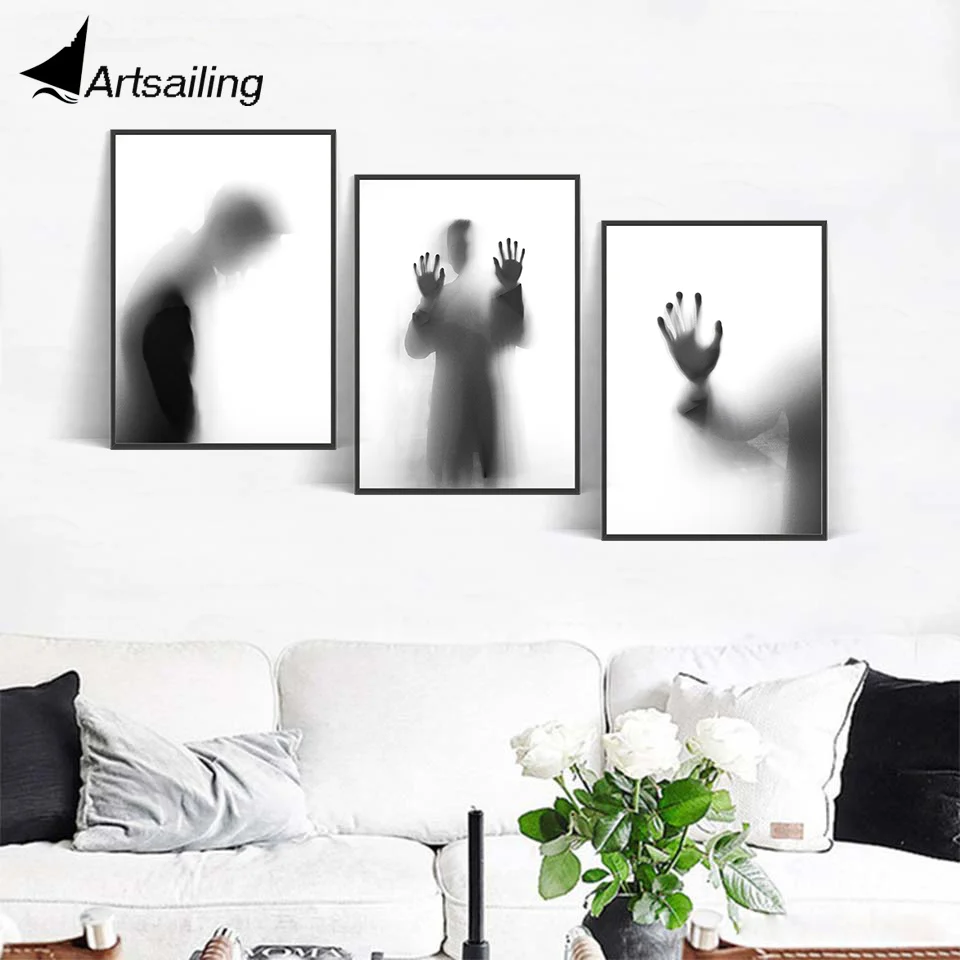

Nordic wall art Silhouette art canvas Painting wall pictures For Living room Scandinavian posters and Prints unframed