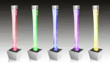 6ft / 183cm Bubble Tube Water Feature with Colour Changing LED Lights — Indoor and Outdoor Use