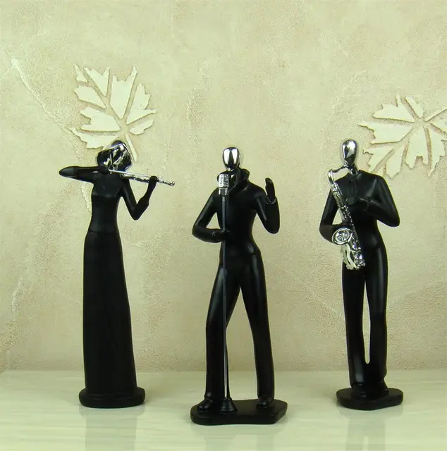 Classic Music Band Figurines Abstractive Resin Musician Figure Statue