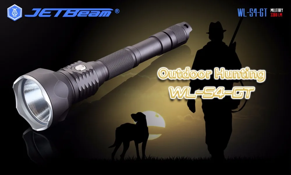 Tática para Esportes ao ar Caça Jetbeam gt Mtg2 Led Max.3300 Lumens Feixe Distância 400 Metros Tocha Livre Luz Wl-s4-gt Wl-s4 20 High Quality Luzes e Iluminação