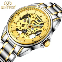 Skeleton Automatic Mechanical Watches stainless steel strap Band famous Male Wristwatch Relogio Male Montre Watch Mens