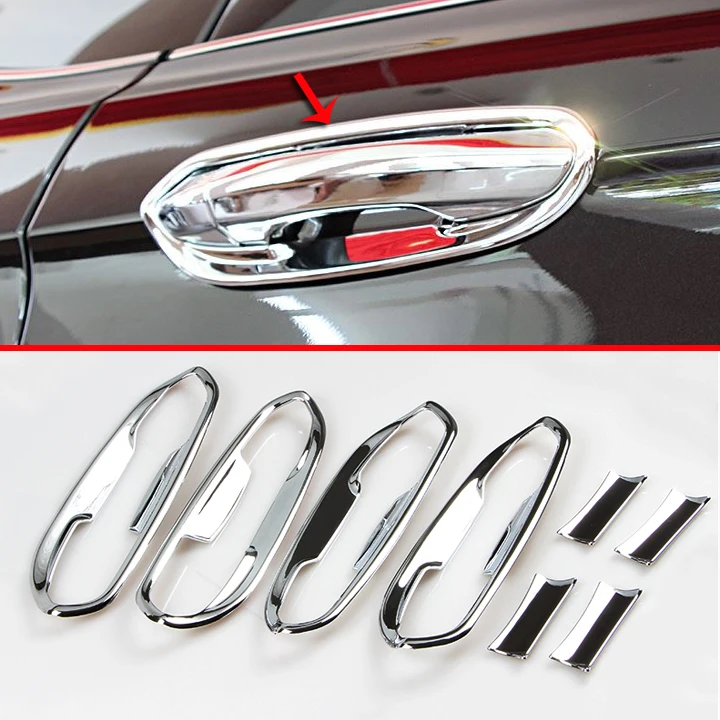 

For Ford Edge 2016 2017 ABS Chrome Door Bowl Trim Car Accessories Stickers W4