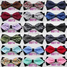 Yibei Coachella Галстуки Новое поступление два тона Пейсли алмаз Bow Tie регулируемые взрослых лук Галстуки смокинг с галстуком-бабочкой Бабочка Предварительно связали