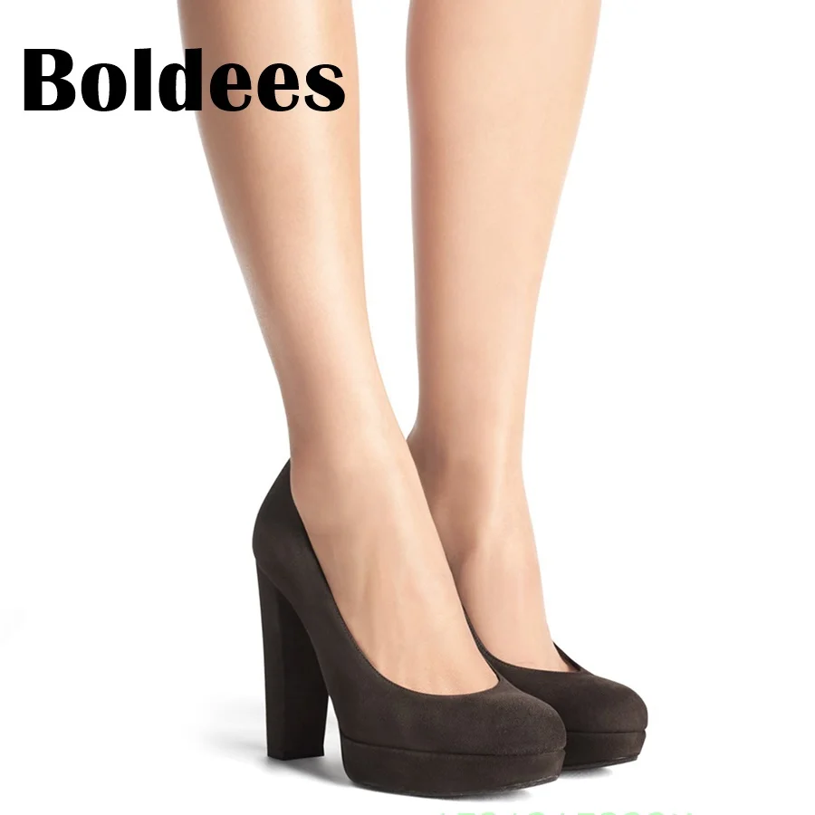 Color À Cuir as Hauts As Boldee Chaussures Talons Bloc Suede En Plate Pompes Femmes forme Rond Femme Confortable Showed Bout 2018 Color Sexy Lady Office Robe TxxCfwYq4