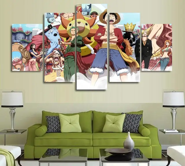 Buy 5 Panels Wall Art Anime One Piece Poster World