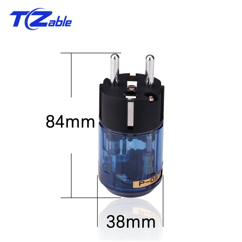 Европейские Мощность разъем адаптера Oyaide родием C-037 разъем IEC P-037E Schuko Мощность мужской женский синий 10A-15A 250V