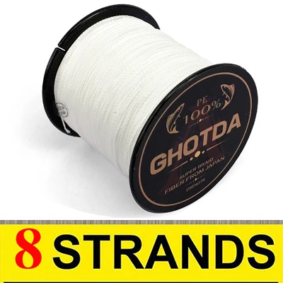 GHOTDA 300 м 8X 4X рыболовная брендовая супер прочная японская мультифиламентная ПЭ плетеная леска 8 нитей 4 нити - Цвет: 8 Strands White