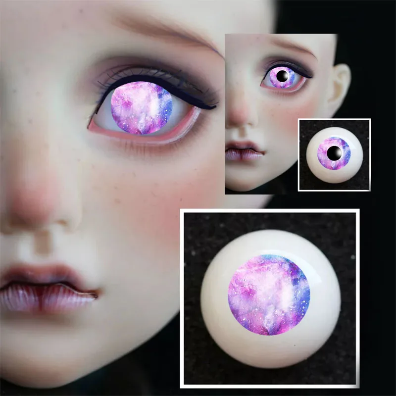 Новинка 1 пара DIY акриловые глаза BJD 8 мм 10 12 14 16 18 20 цвета розового и фиолетового