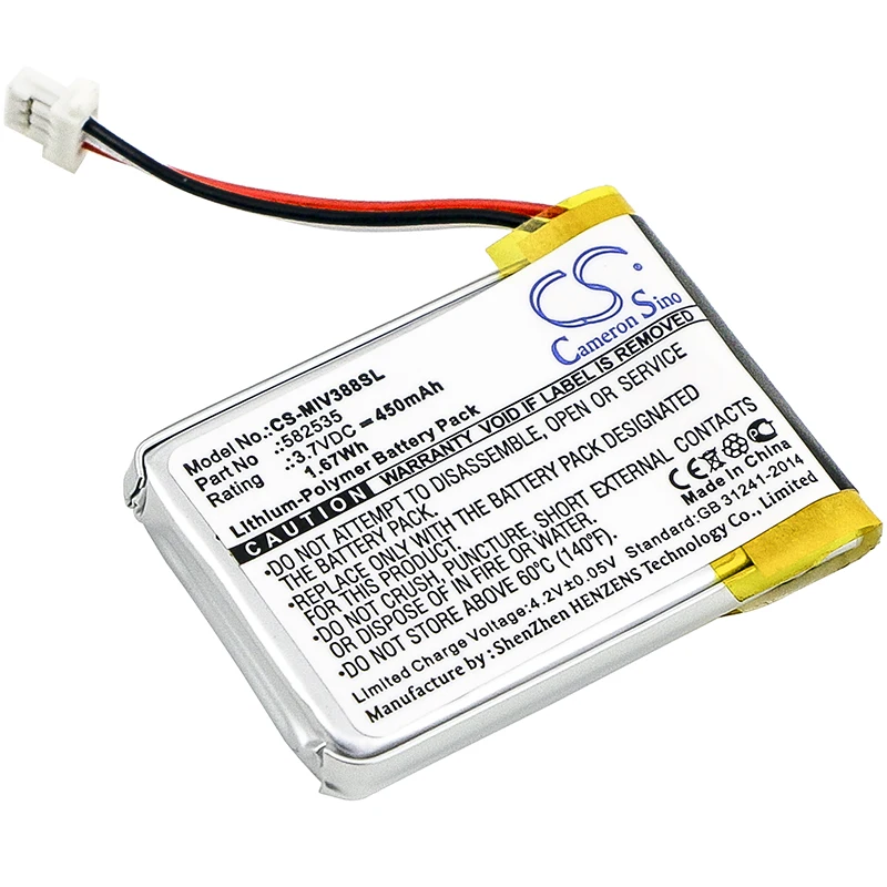 

Cameron Sino Battery For Mio Mivue 388 GPS, Navigator Battery Li-Polymer 450mAh / 1.67Wh