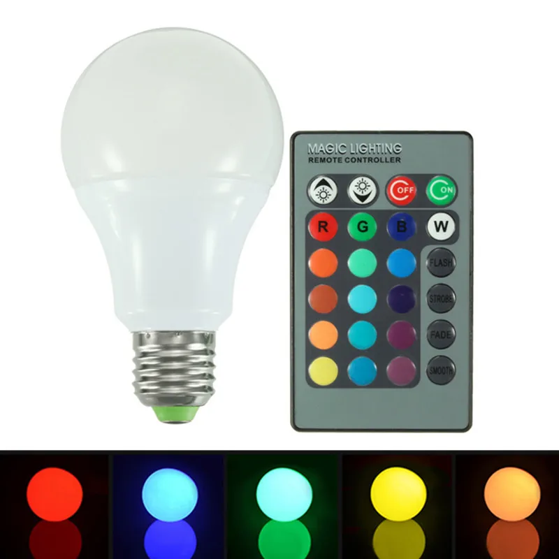 E27 RGB светодиодный светильник 20 Вт AC85 265V 16 цветов с 24 клавишами пульт