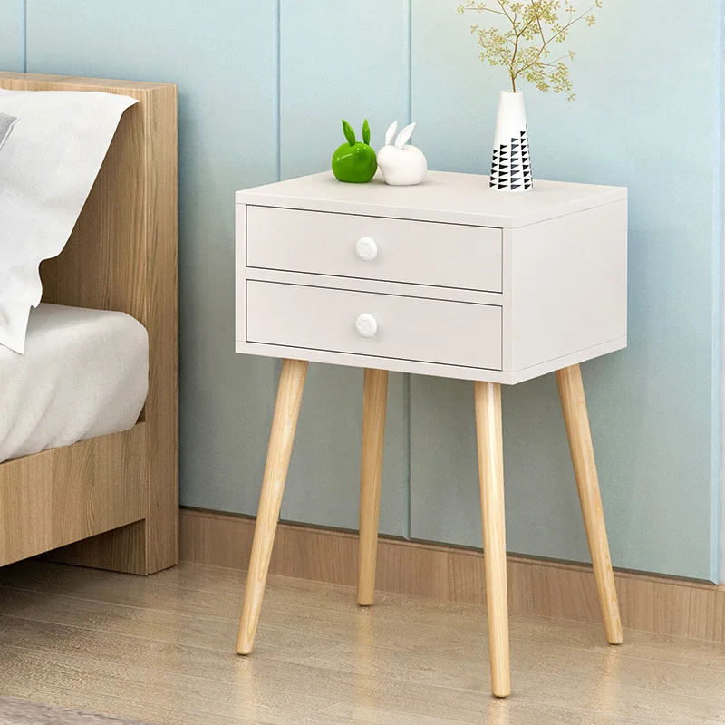 

Modern High Foot Nightstands Home Simple Creative Bedroom Side Cabinet Wooden Storage Cabinets Bedside Lockers 3 Colors