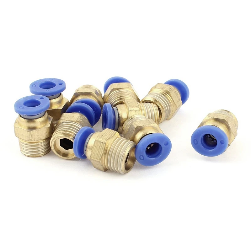 

10 pcs Compressed Air Hose 13mm Male Thread 6mm Hose Connection Quick Fittings