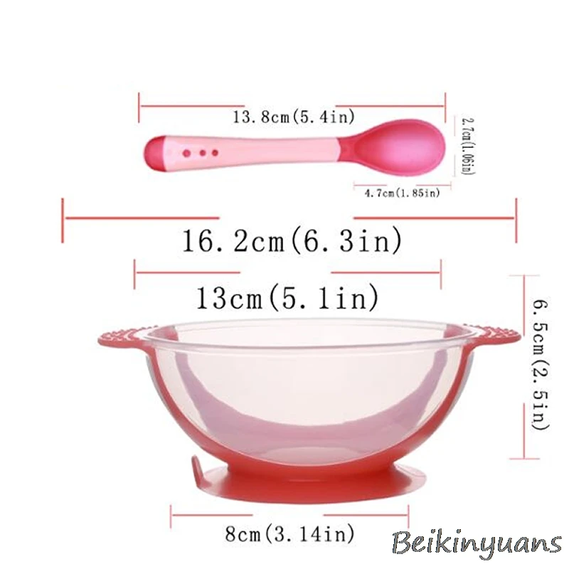 Детская противоосенняя чаша, Детские Обучающие блюда с присосками, вспомогательная пищевая чаша, Индукционная ложка для температуры, детская ложка