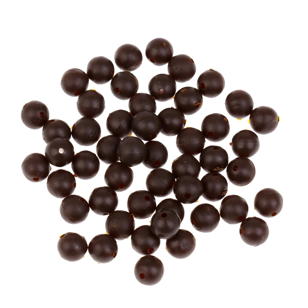 50 Pieces Round Soft Carp Fishing Rubber Bead Terminal End Tackle Fishing Bean Rig Accessories 